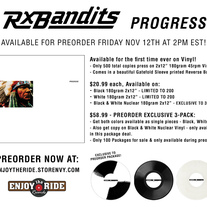 RX Bandits- Progress 2xlp(180 gram) Exclusive 3 pack with radioactive white/black Rarity /100
