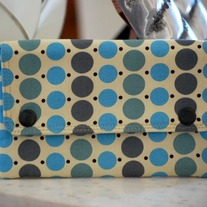 Double Snap Wallet - Blue Grey Dots