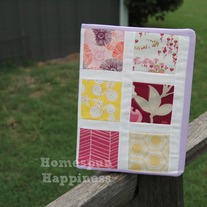 Notebook Cover - Quilted Patchwork in Pinks & Purples