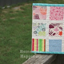Notebook Cover - Quilted Patchwork in Turquoise & Brights