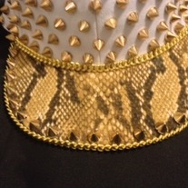 White Snake Print Spiked Hat