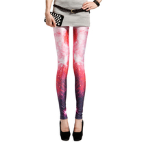 Red universe printed leggings