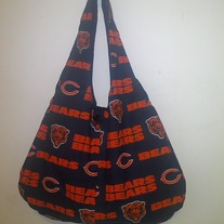 2 in 1 Chicago Bears Reversible Cotton Print Hobo Bag