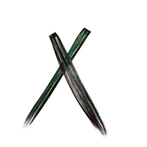♥ SCENE,EMO BLACK & GREEN GLITTER CLIP-IN HAIR EXTENSIONS ♥