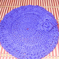 Purple Plum Crocheted Tam w/ Flower
