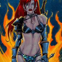 Red Elf Warrior Print