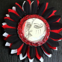 Small Petaled Kimberly Portrait Decay Barrette or Pin