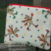 Zippy Pouch - Skating Reindeer