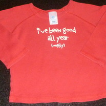 Red Shirt I've Been Good All Year-Old Navy Size 12-18 Months