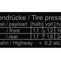 Tire/Load Specifications Decal