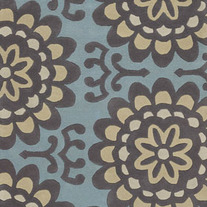 Floral Rugs Amyline Blue and Yellow
