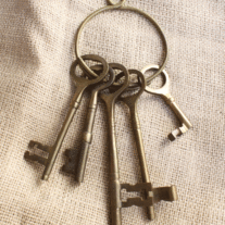 Solid Brass Skeleton Jailer Key Set
