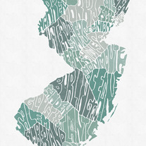 11" x 17" NJ Counties Light Print