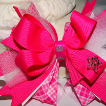 Pink and Plaid Frenzy Boutique Hair Bow