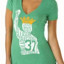 Gleason Gras Ladies V-neck Tee
