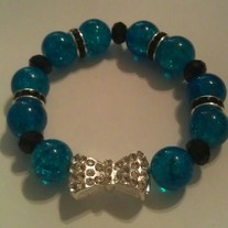 Blue Bow Charm Bracelet (Little Diva Collection)