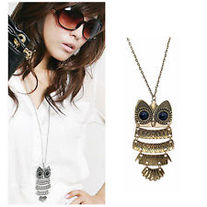 Vintage Style Big Eyed Owl Necklace - Assorted