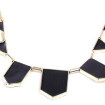 Black Geometric Chain Necklace