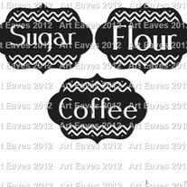 Chevron Design Vinyl Canister Labels