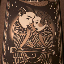 Rain Birds - Antique Gold - Print 