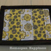 Mug Rug - Black and Yellow Strips