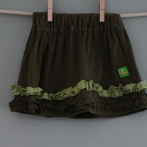 Ruffle Skirt 12m- green on green