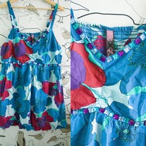 Evans Blue Floral Tunic Dress Size 32