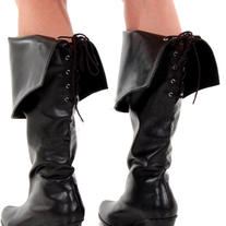 Black Cuffed Heeled Boots