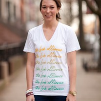 White Logo V-Neck