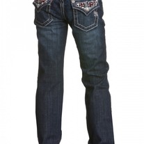Miss Me Girls Glitzy Colored Stitch Insert Boot Cut Jeans