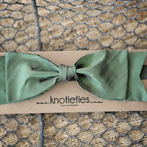 big silk knotiebow headband - deep sage
