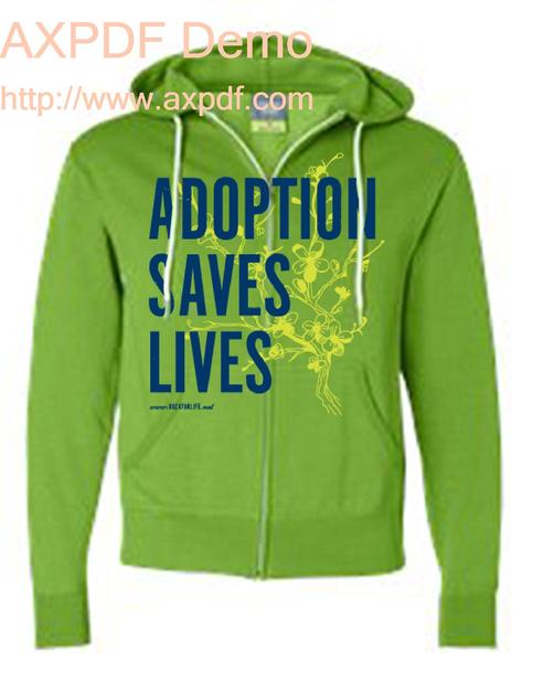 "Adoption Saves Lives" Zip-up Hoodie