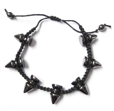 Spikes Braided bracelet - Black