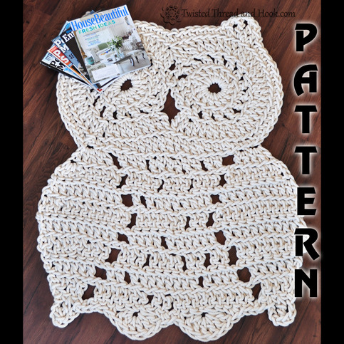 Rope Owl Rug Pattern - Crochet Pattern - Owl Decor ...