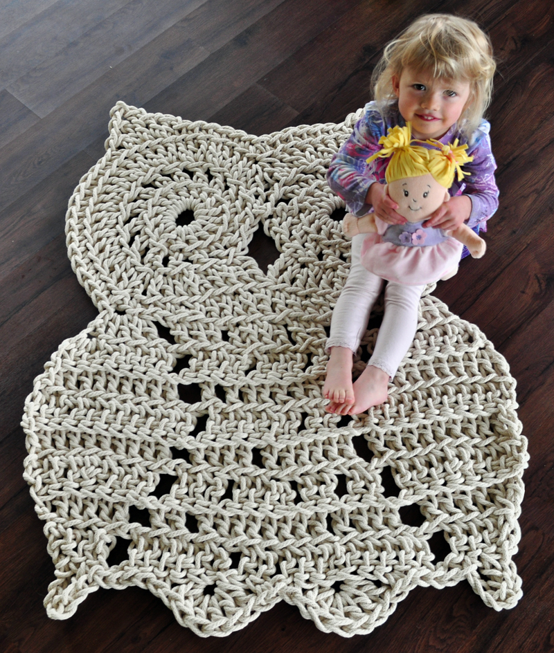 Rope Owl Rug Pattern - Crochet Pattern - Owl Decor ...