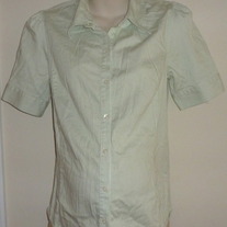 Green Pin Stripe Shirt-Liz Lange Maternity Size Medium