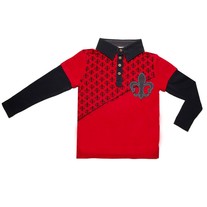 Fore! Axel & Hudson Fleur Di Lys Long-Sleeve Crimson Polo
