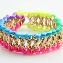 Colorful Neon Gold Chain bracelet