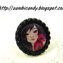 Adjustable black zambicandy design ring