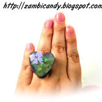 Dark purple adjustable purple resin ring