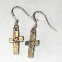 Cross Heart Earrings