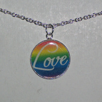 Rainbow Love Bezel Pendant