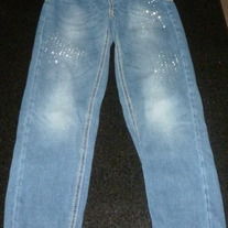 Denim Jeans with Rhinestones-Justice Size 8 Regular