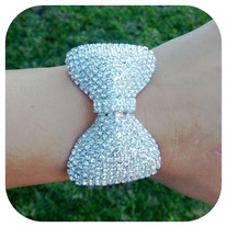 Rhinestone Bow Cuff 