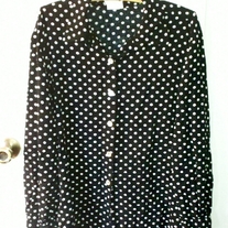 Blair Boutique Black and White Polka Dot Shirt