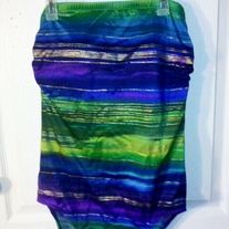 Inches Away Colorful One Piece Bathing Suit Sz 16