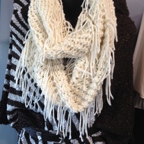 Sha Designer Fringe Infinity Scarf