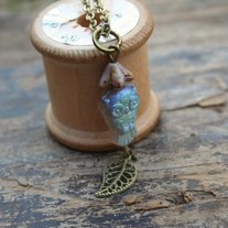 owl and leaf necklace