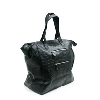 Embossed Black Croco Bailey Travel and Weekender Tote