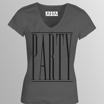 Classy Party - Women's Grey Tri-Blend Fitted V-Neck